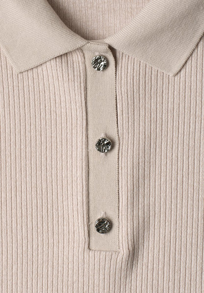knit look rib polo w.deco butt