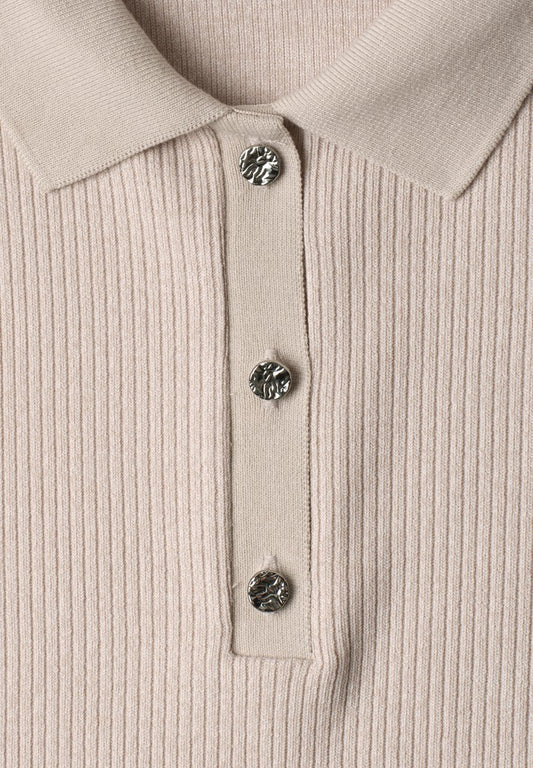 knit look rib polo w.deco butt