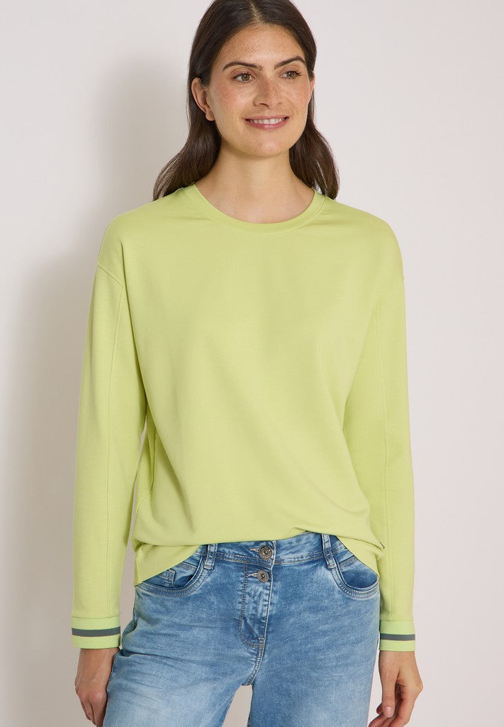 Solid Shirt with Striped Cuffs