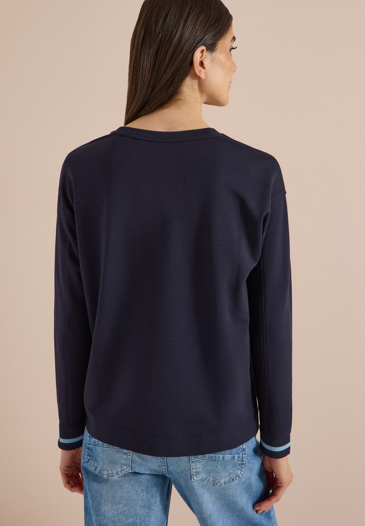 Solid Shirt with Striped Cuffs