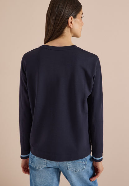 Solid Shirt with Striped Cuffs