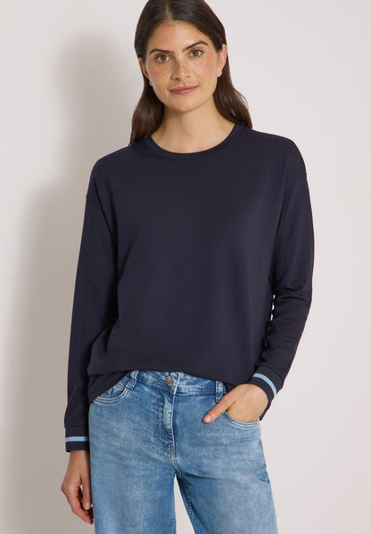 Solid Shirt with Striped Cuffs