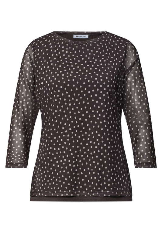 LTD QR printed mesh shirt w.3/