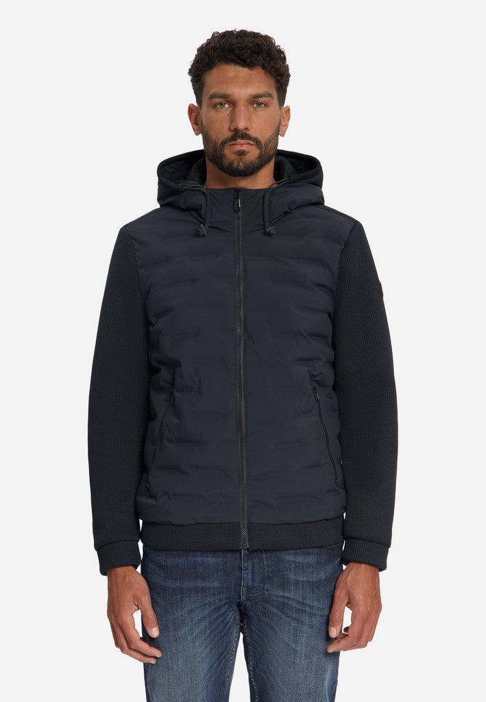 Jacket Short Fit Sealed Hooded Knitted Mix