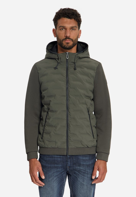 Jacket Short Fit Sealed Hooded Knitted Mix