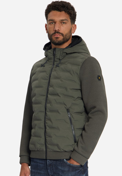 Jacket Short Fit Sealed Hooded Knitted Mix