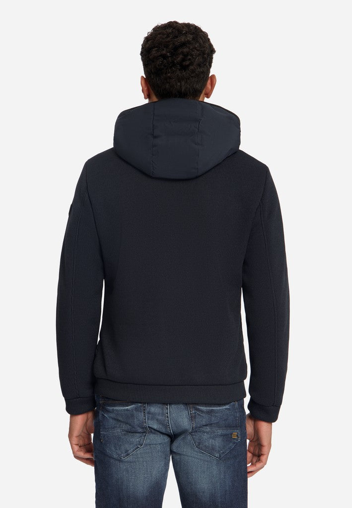 Jacket Short Fit Sealed Hooded Knitted Mix