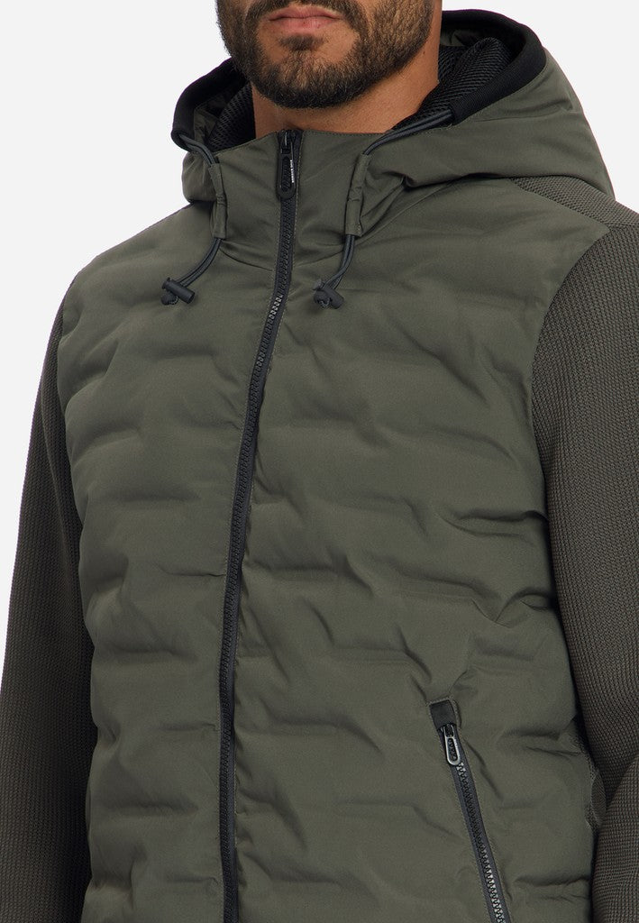 Jacket Short Fit Sealed Hooded Knitted Mix