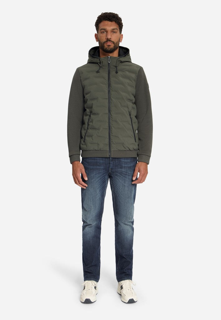 Jacket Short Fit Sealed Hooded Knitted Mix