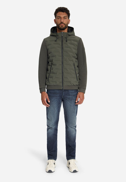 Jacket Short Fit Sealed Hooded Knitted Mix