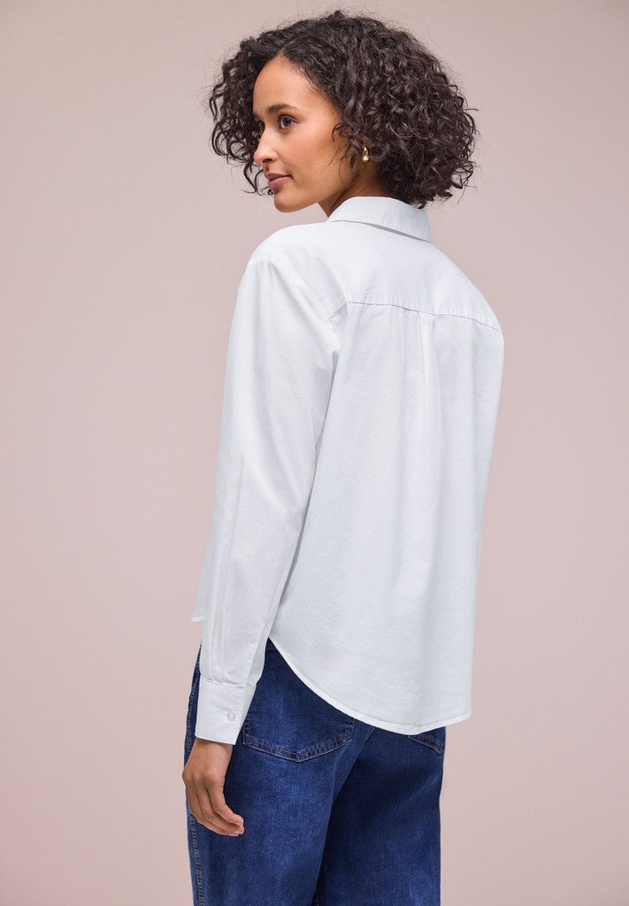 QR Cotton shirtcollar blouse w