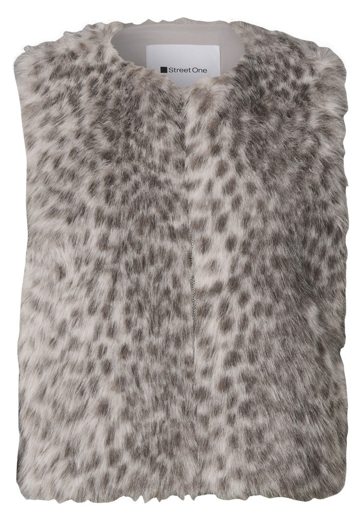 Fake Fur Vest w. AOP
