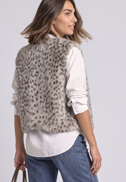 Fake Fur Vest w. AOP