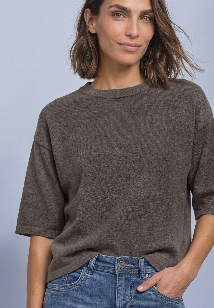 LTD_QR_3/4 sleeve basic sweate