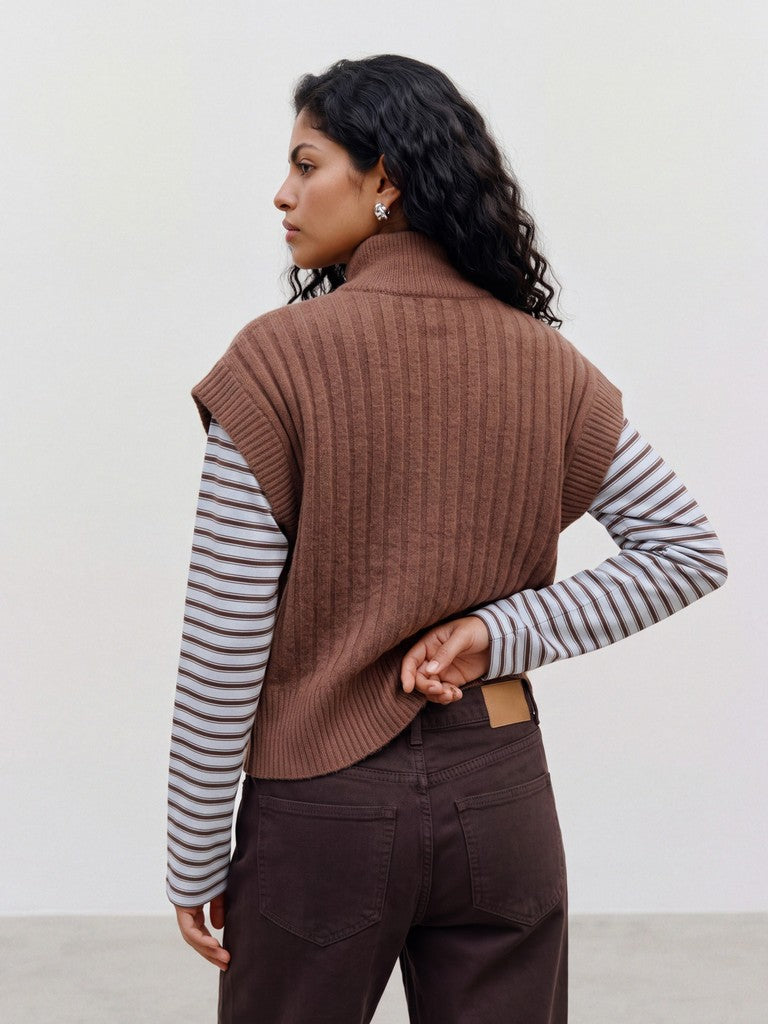 VMBANG RIB SL HIGHNECK ZIPPER VEST