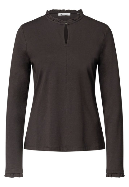 LTD QR frill neck basic shirt