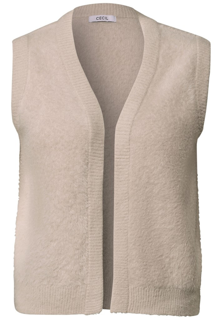 TOS open feather yarn vest