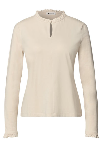 LTD QR frill neck basic shirt
