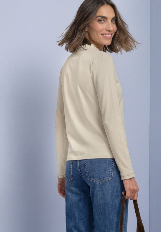 LTD QR frill neck basic shirt
