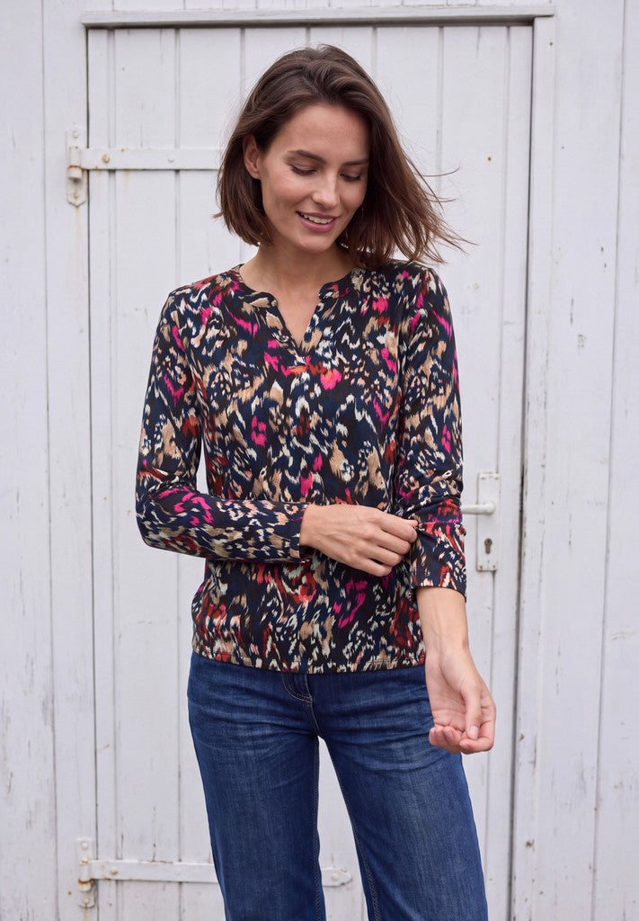 TOS AOP Split Neck Tunic