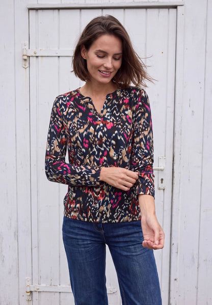 TOS AOP Split Neck Tunic