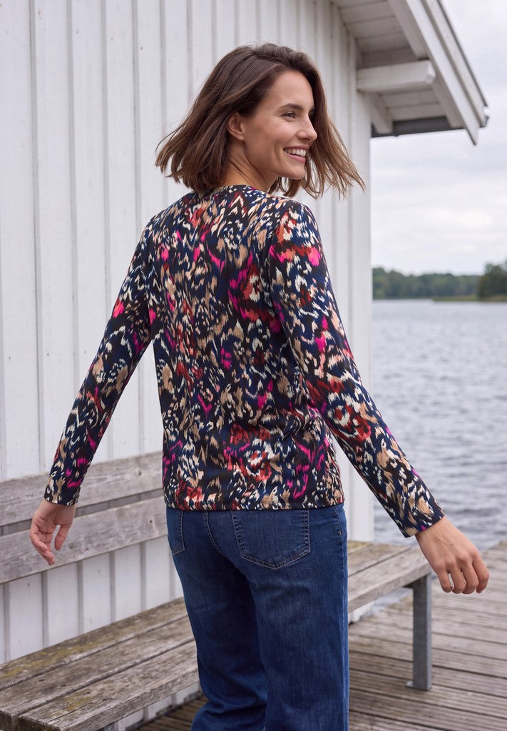 TOS AOP Split Neck Tunic