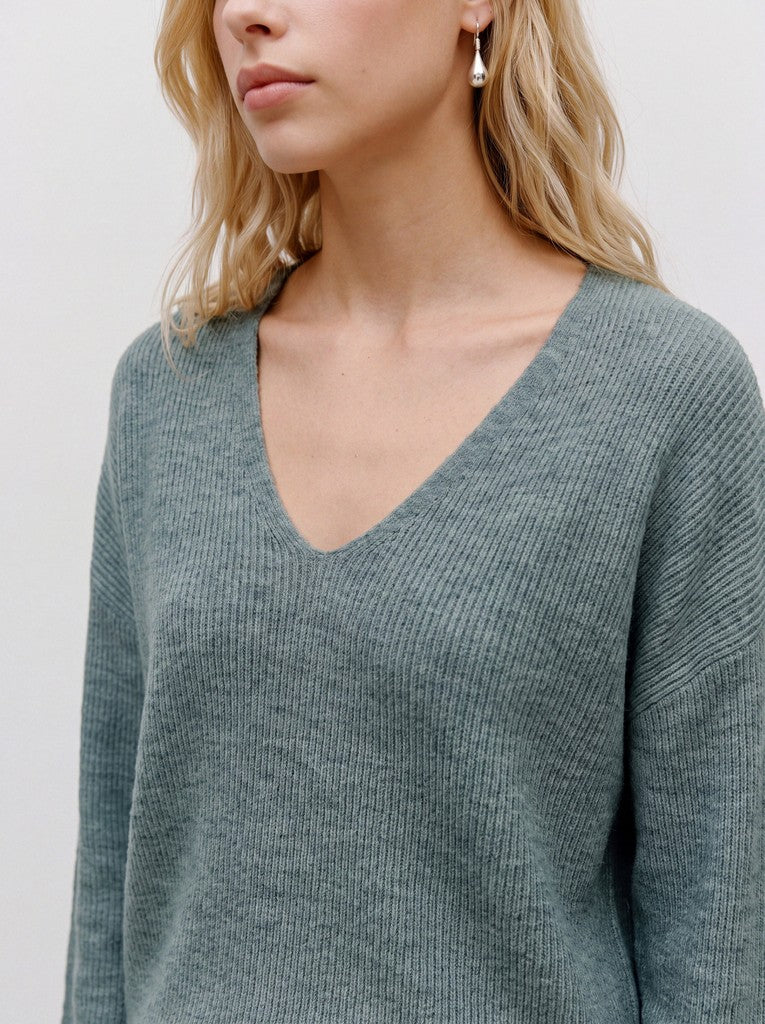 VMCREWLEFILE LS V-NECK BLOUSE