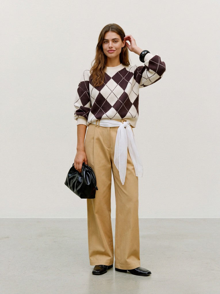 VMDOFFY JAQUARD LS O-NCK PULLOVER N