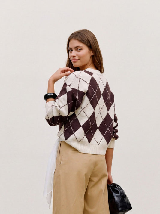 VMDOFFY JAQUARD LS O-NCK PULLOVER N