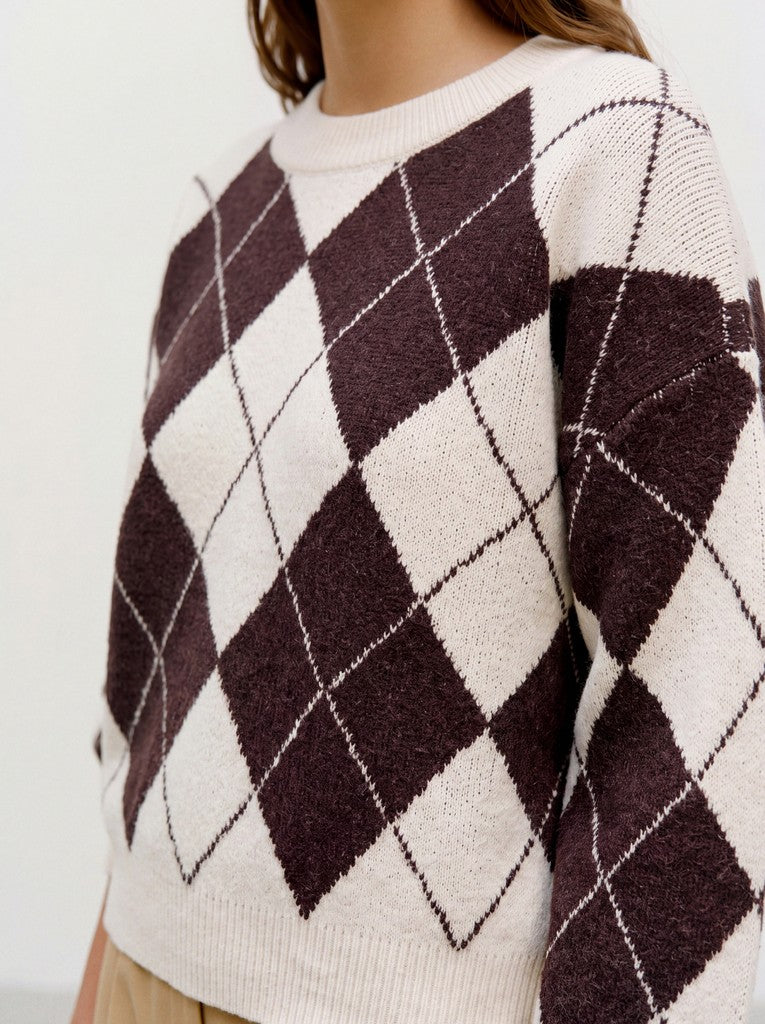 VMDOFFY JAQUARD LS O-NCK PULLOVER N