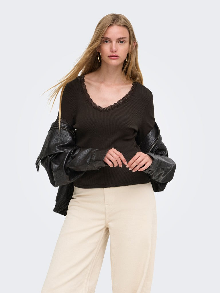 ONLSARA SHARAI L/S V-NECK TOP JRS N