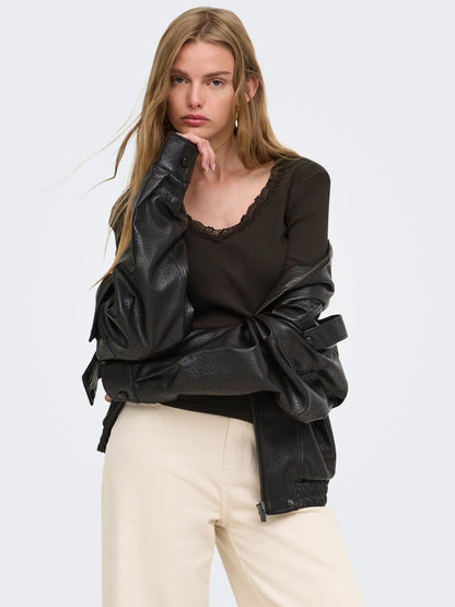 ONLSARA SHARAI L/S V-NECK TOP JRS N